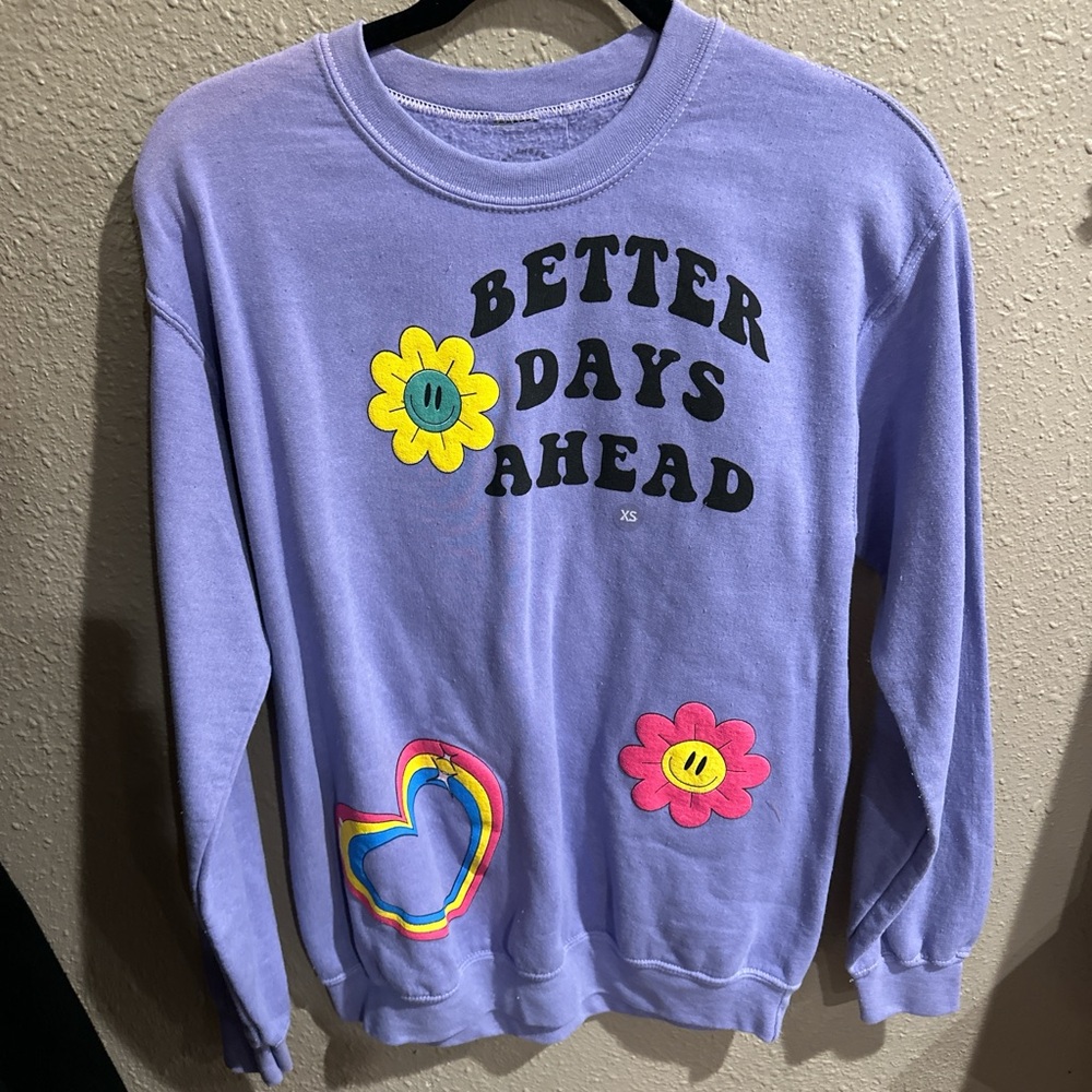 PacSun Purple Graphic Sweatshirt